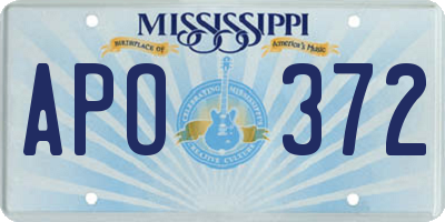 MS license plate APO372