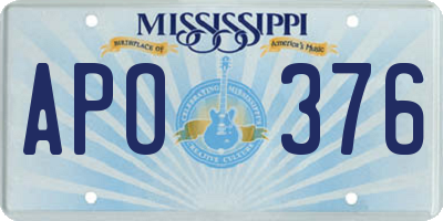 MS license plate APO376