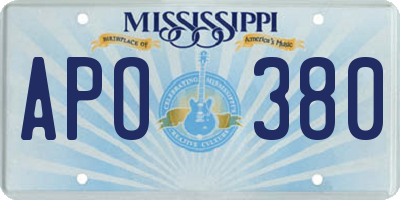 MS license plate APO380