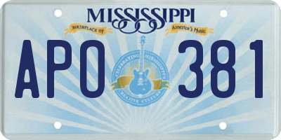 MS license plate APO381