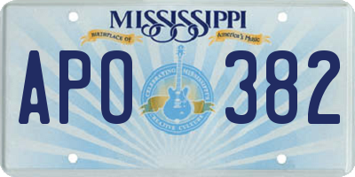 MS license plate APO382