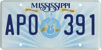 MS license plate APO391