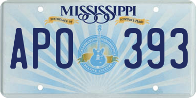 MS license plate APO393