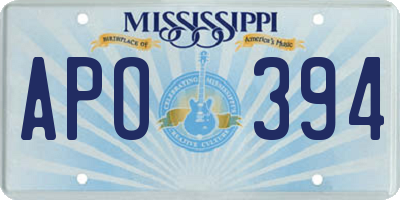 MS license plate APO394