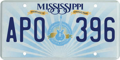 MS license plate APO396