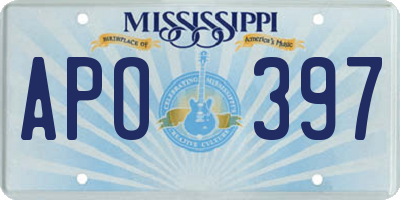 MS license plate APO397