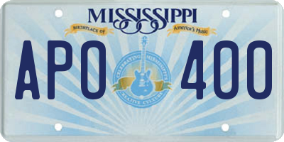 MS license plate APO400