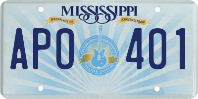 MS license plate APO401