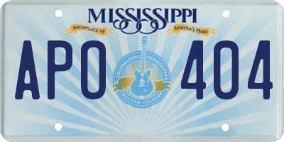 MS license plate APO404