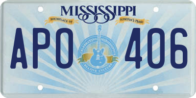 MS license plate APO406
