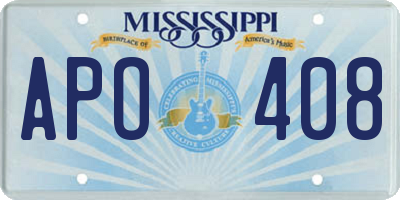 MS license plate APO408