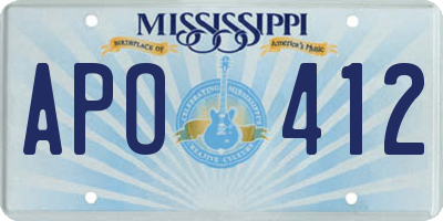 MS license plate APO412