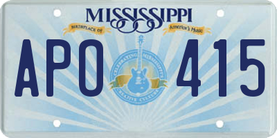 MS license plate APO415