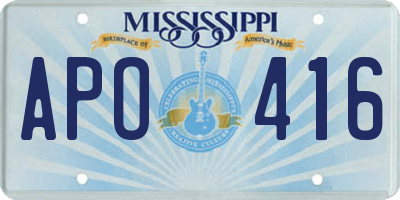 MS license plate APO416