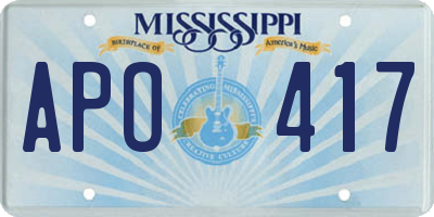 MS license plate APO417
