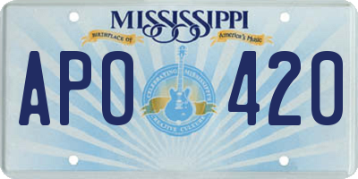 MS license plate APO420