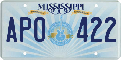 MS license plate APO422