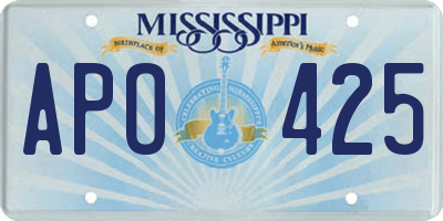 MS license plate APO425