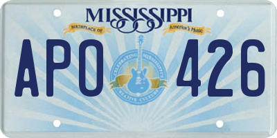 MS license plate APO426