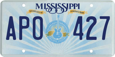 MS license plate APO427