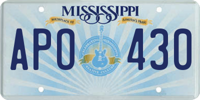 MS license plate APO430