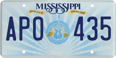 MS license plate APO435
