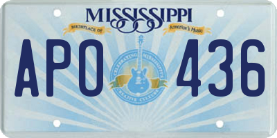 MS license plate APO436