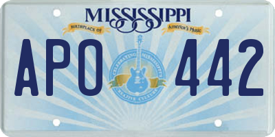MS license plate APO442