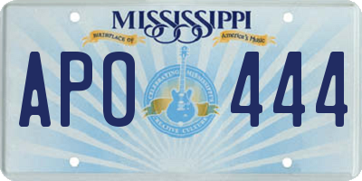 MS license plate APO444
