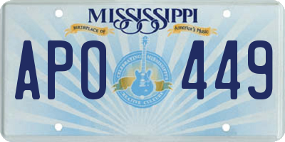 MS license plate APO449