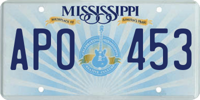 MS license plate APO453