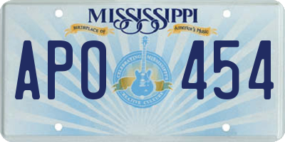 MS license plate APO454