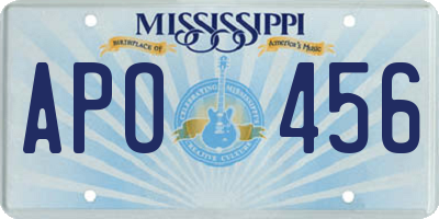 MS license plate APO456