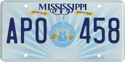 MS license plate APO458