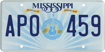 MS license plate APO459