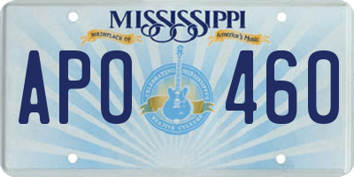 MS license plate APO460