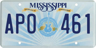 MS license plate APO461