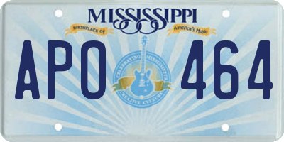 MS license plate APO464