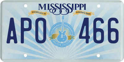 MS license plate APO466