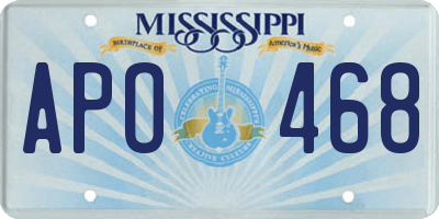 MS license plate APO468