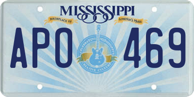 MS license plate APO469