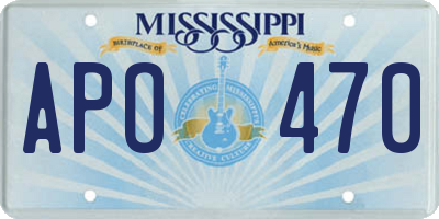 MS license plate APO470