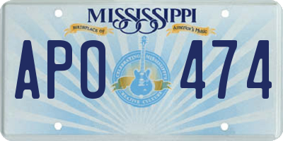 MS license plate APO474
