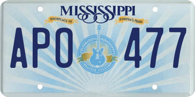 MS license plate APO477