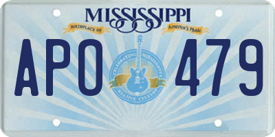 MS license plate APO479