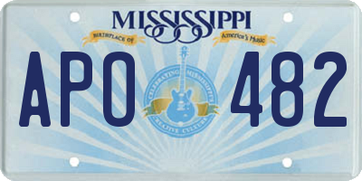 MS license plate APO482
