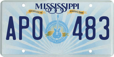 MS license plate APO483