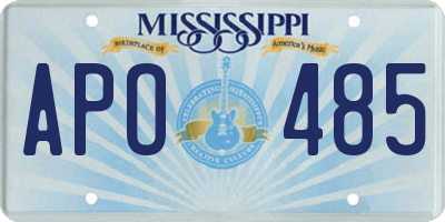 MS license plate APO485