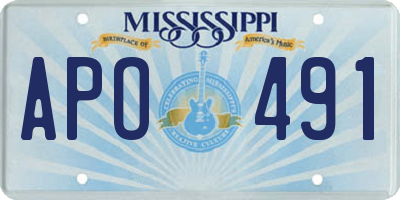 MS license plate APO491