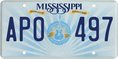 MS license plate APO497